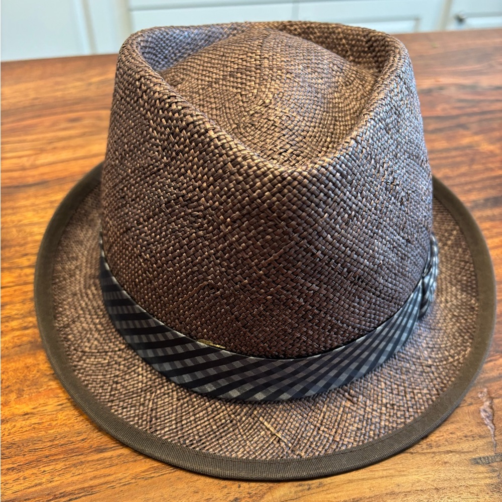 Awesome Straw Summer Hat Fedora Short Brim Men’s Sz M 57/58 - US 7 1/8 - 7 1/4